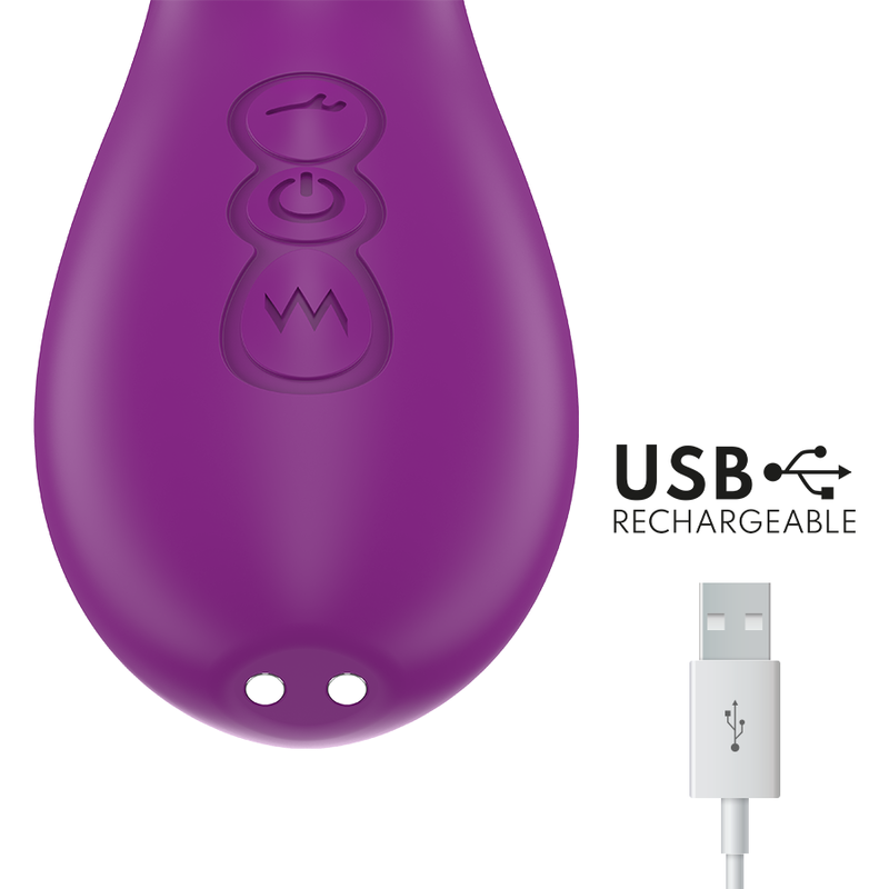 Apolo Wiederaufladbarer Multifunktionsvibrator, 7 Vibrationen, mit oszillierender Zunge, Lila