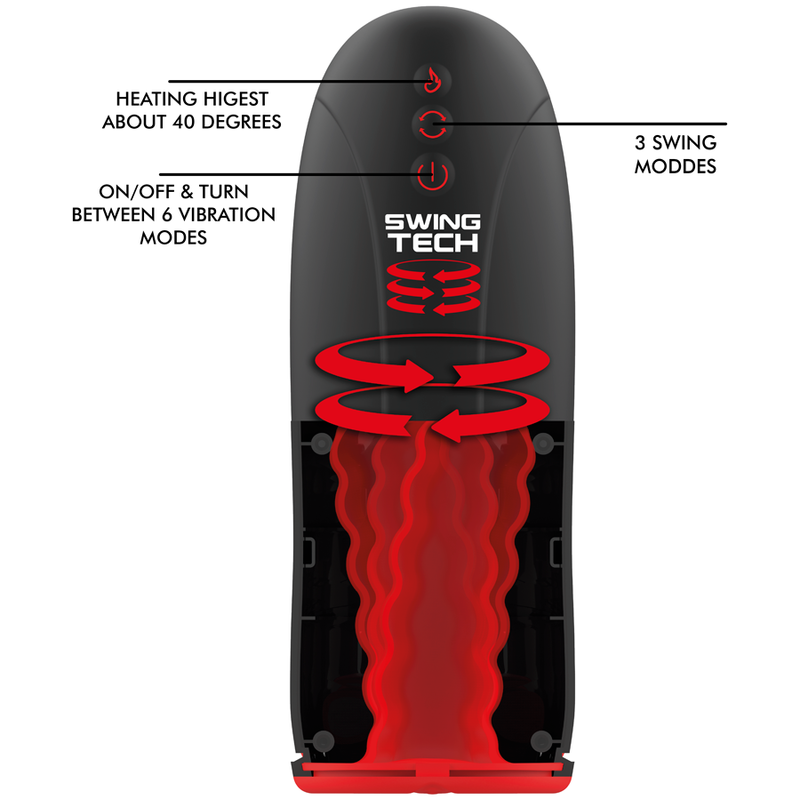 Masturbator mit Swing-R-Heizeffekt, Swing-Tech und Vibration