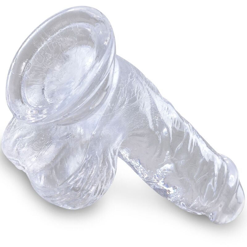 Durchsichtiger realistischer Penis mit Hoden 10,1 cm transparent