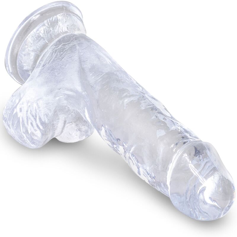 Durchsichtiger realistischer Penis mit Hoden 10,1 cm transparent