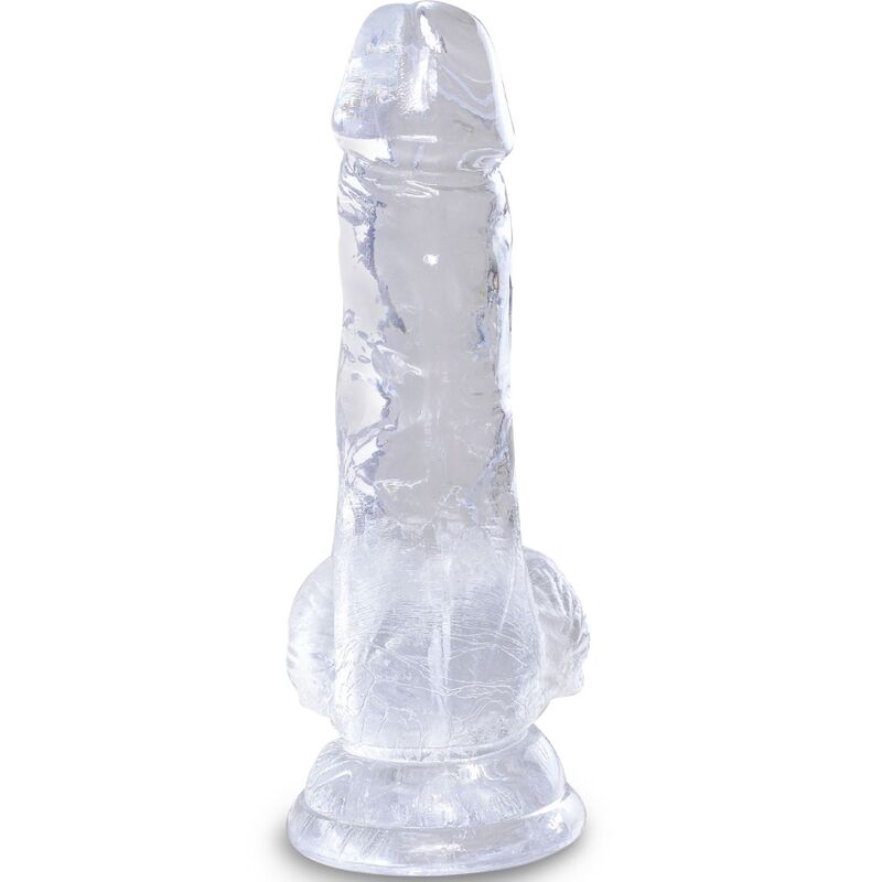 Durchsichtiger realistischer Penis mit Hoden 10,1 cm transparent