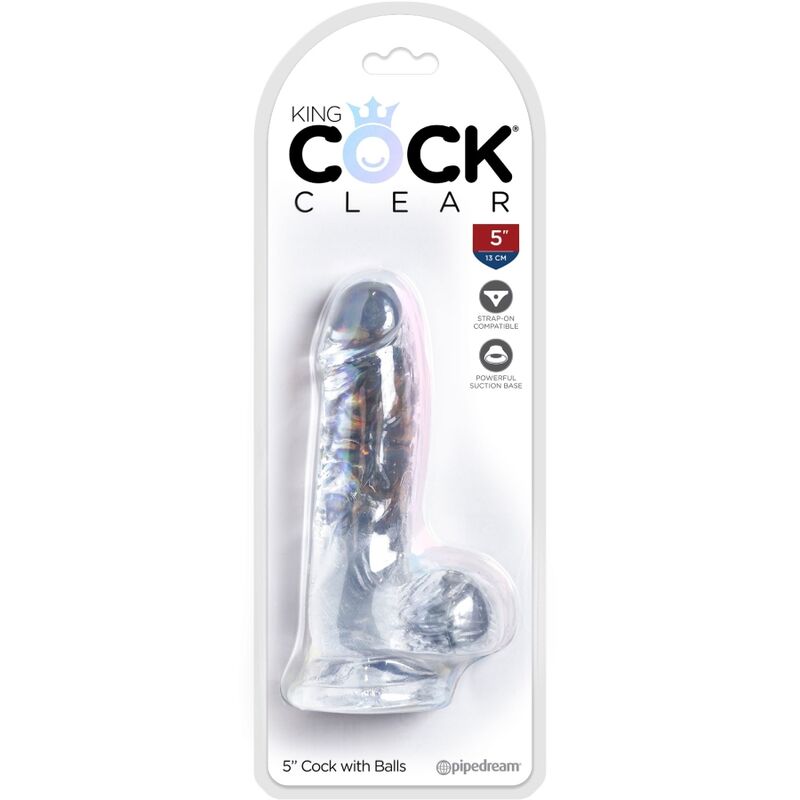 Durchsichtiger realistischer Penis mit Hoden 10,1 cm transparent