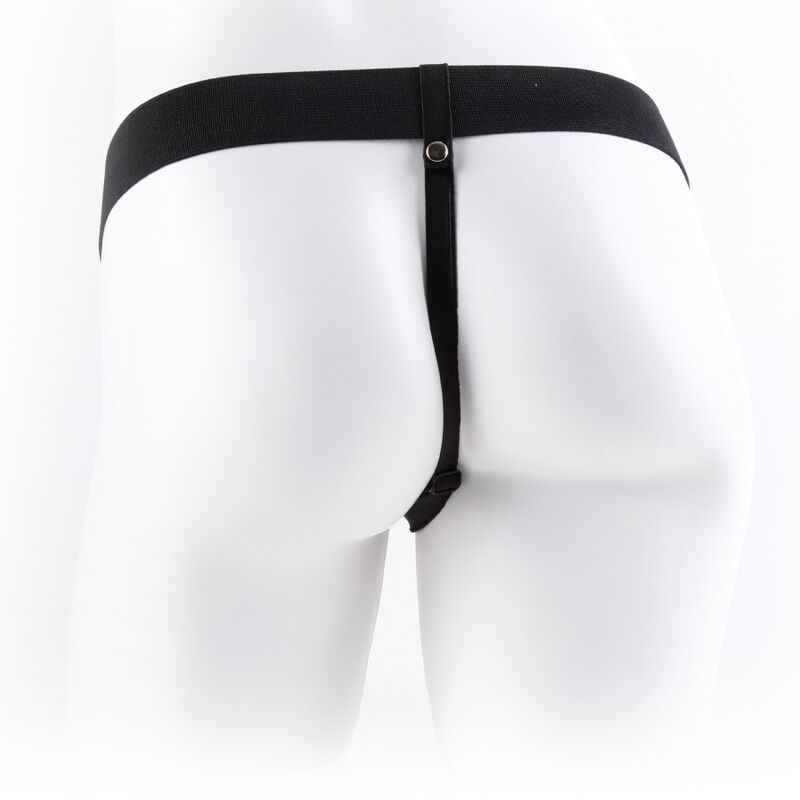 Verstellbares Harness mit Fernbedienung, realistischer Penis mit Hoden, 23 cm