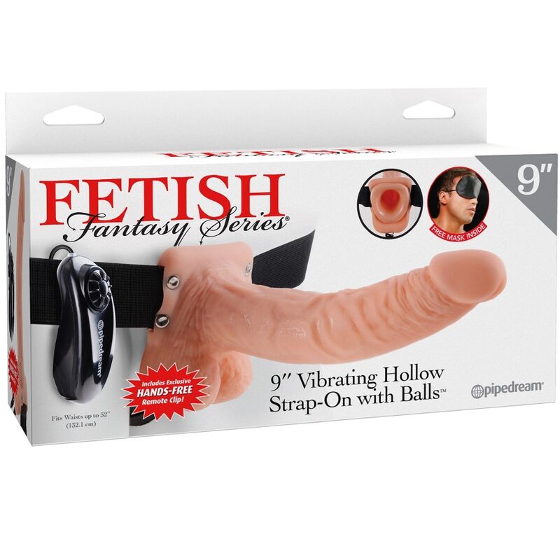 Verstellbares Harness mit Fernbedienung, realistischer Penis mit Hoden, 23 cm