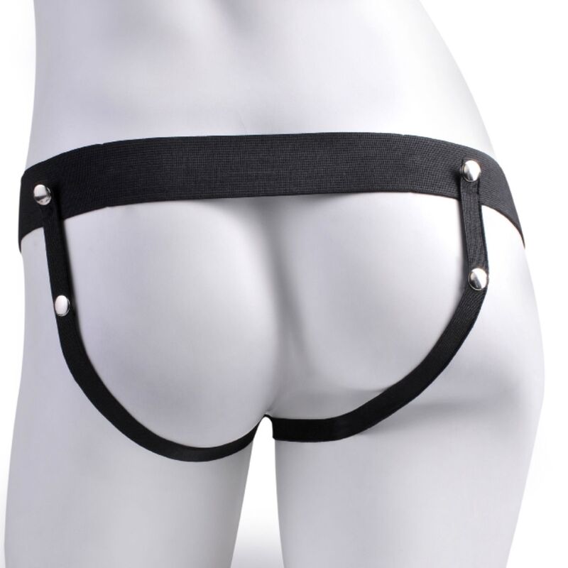 Verstellbarer realistischer Penisgurt mit wiederaufladbaren Kugeln und Vibrator 7"