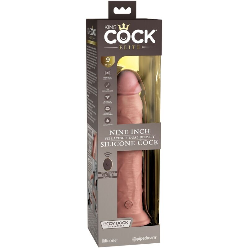 Elite Realistischer Dildo-Vibrator &amp; Fernbedienung Silikon 23cm