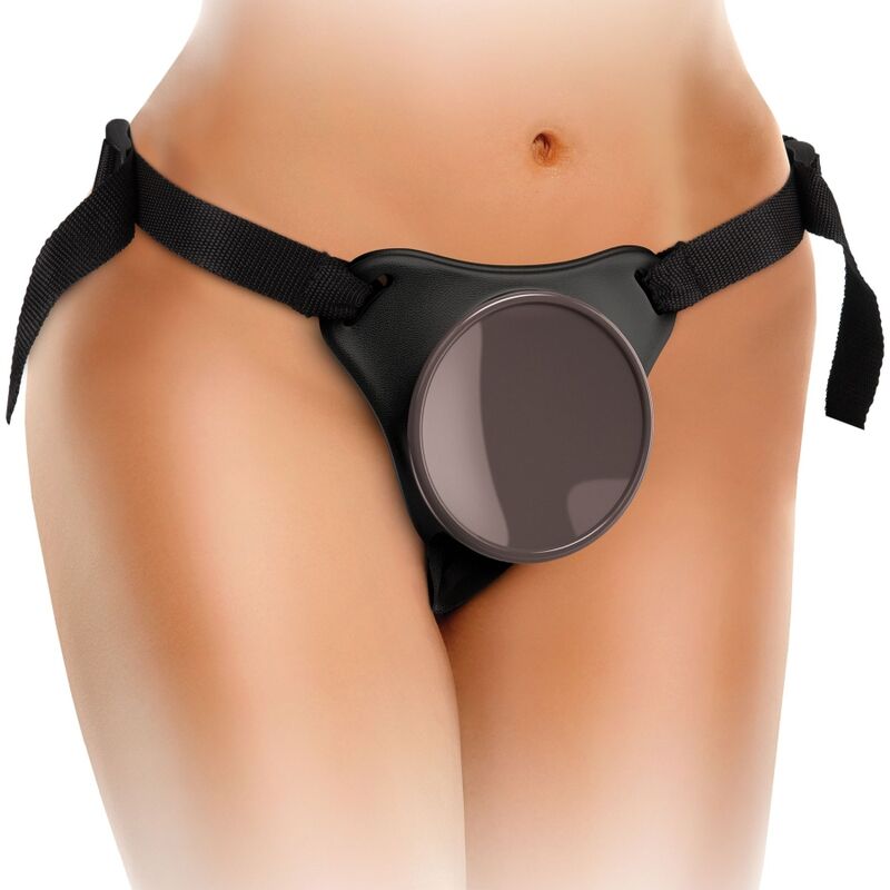 Elite Deluxe verstellbares Harness-Set mit Hodenring und 20 cm Dildo