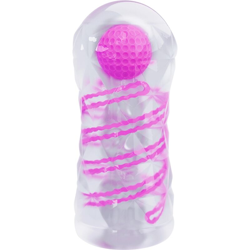 Fantasievoller männlicher Masturbator mit interner Spirale und transparenten Kugeln