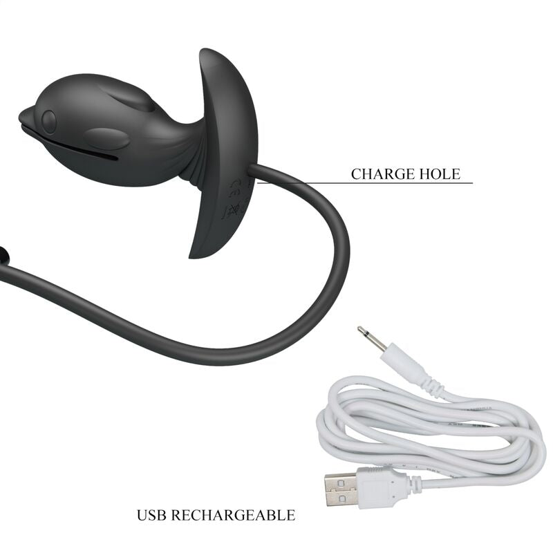 Aufblasbarer und wiederaufladbarer Delphin-Analplug