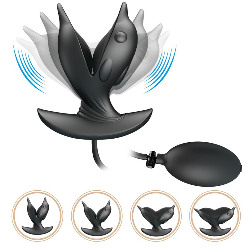 Aufblasbarer und wiederaufladbarer Delphin-Analplug