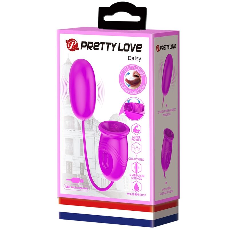 Lila Daisy Doppel-Ei-Vibrator zum Wiederaufladen