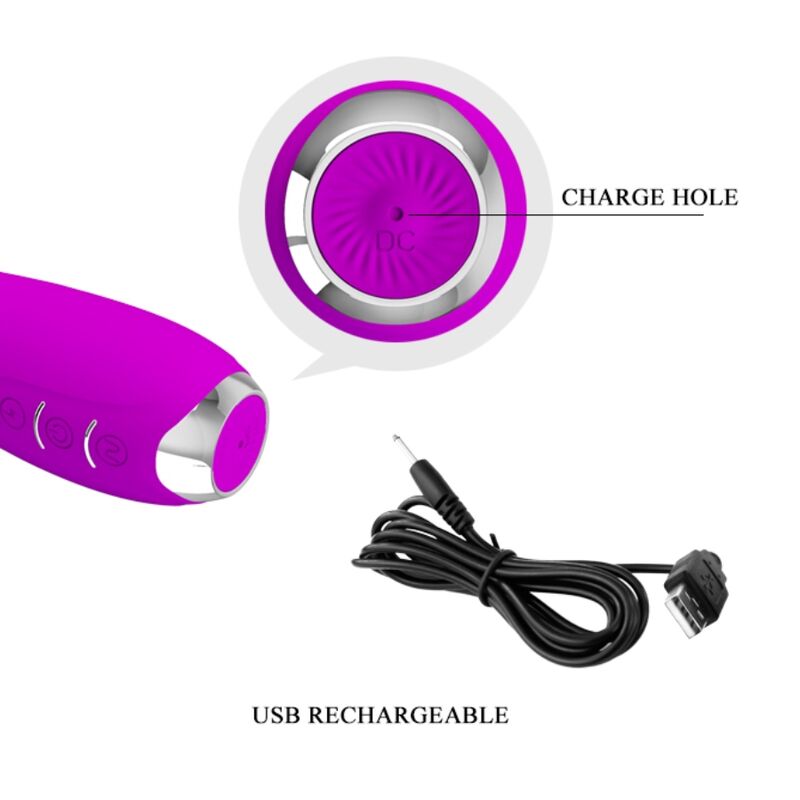 Hector Wiederaufladbarer Elektroschockvibrator - Wasserdicht Lila