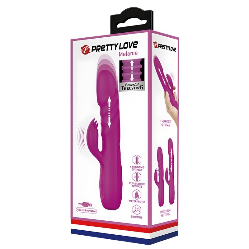 Lila wiederaufladbarer Rabbit-Vibrator Melanie