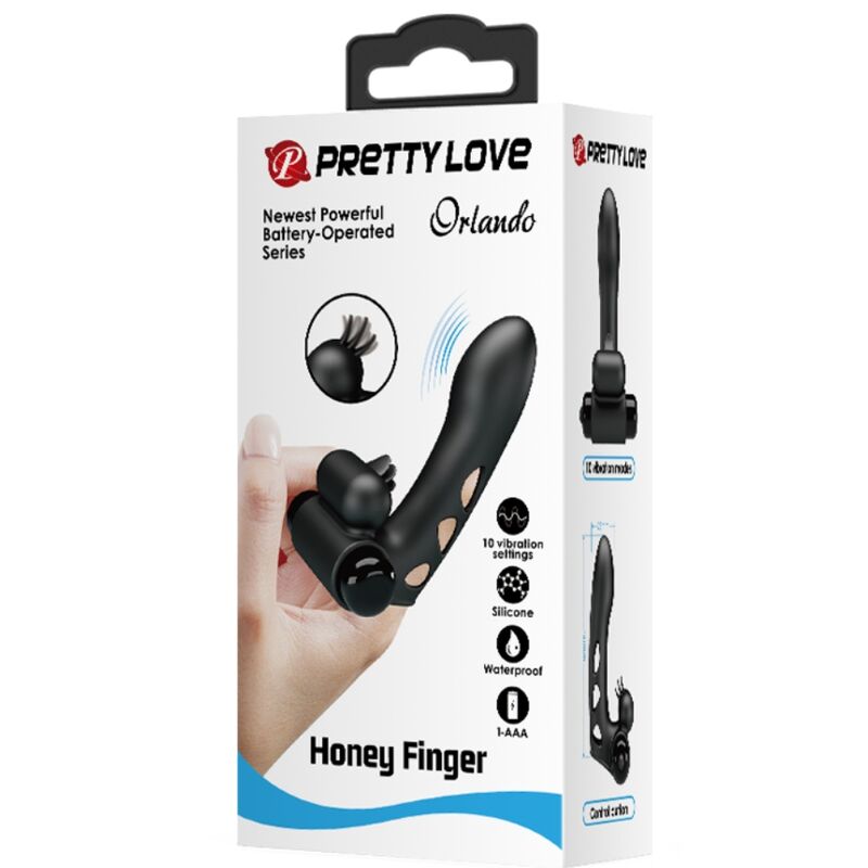 Orlando Schwarze Vibrator-Fingerabdeckung
