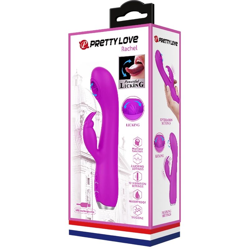 Rachel Wiederaufladbarer Vibrator mit Saugnapf Lila