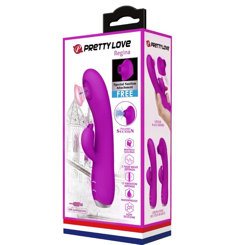 Lila wiederaufladbarer Saugvibrator Regina
