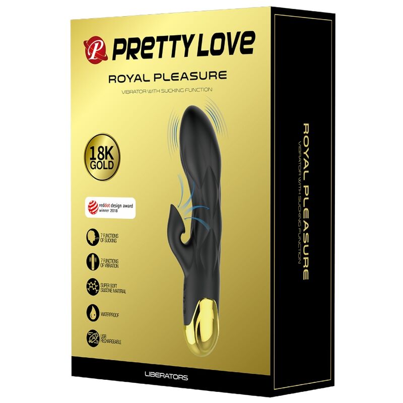 Luxuriöser wiederaufladbarer, schwarz vergoldeter Vibrator