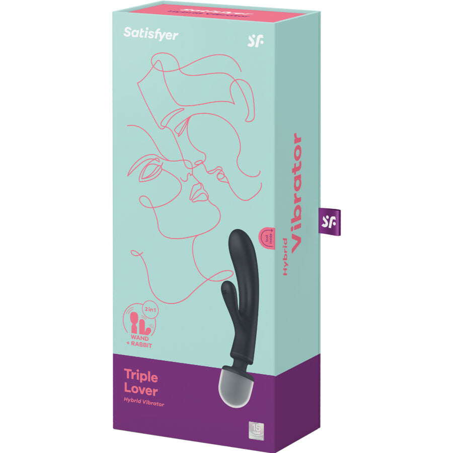 Triple Lover Massagegerät, Vibrator, Kaninchen, rosa