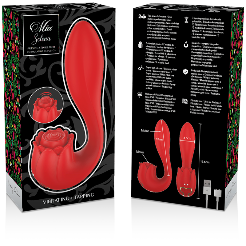 Selena Vibrationsstimulator + Klopffunktion Rot