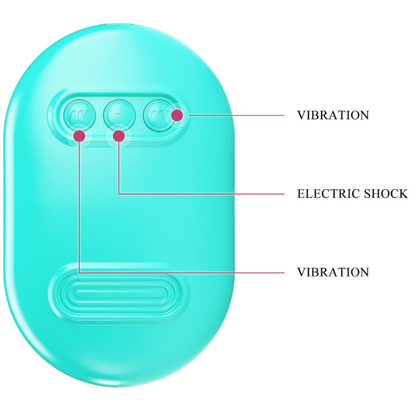Überraschungsbox mit blauen Elektrostimulationsklemmen