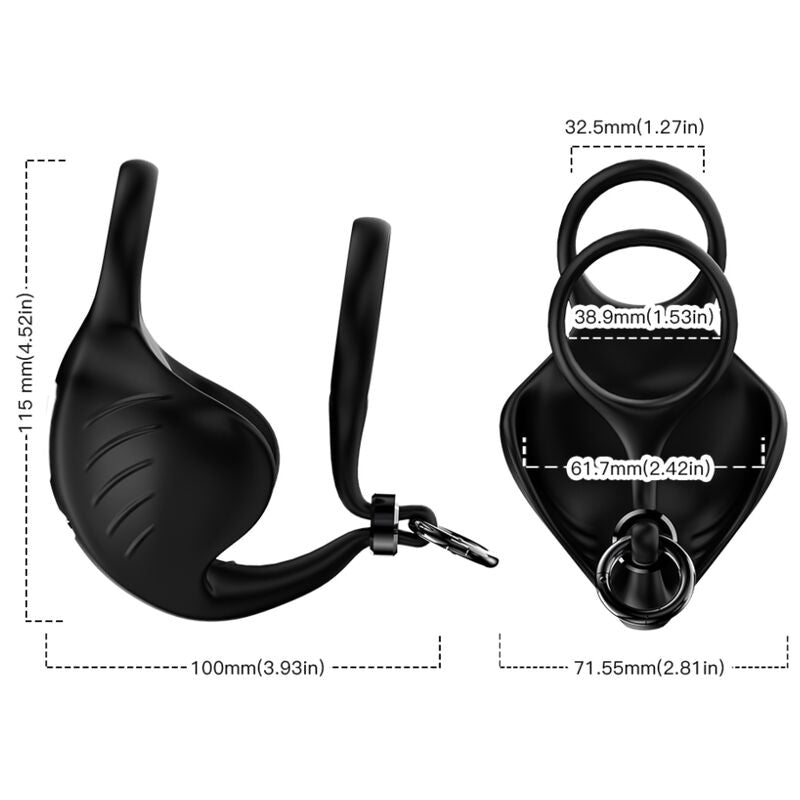 Manta Hodensack-Vibrationsring mit Fernbedienung, schwarz