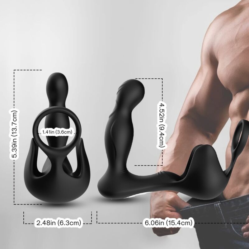 Anal Surround Vibrator &amp; Hodenstimulator &amp; Ring Fernbedienung schwarz
