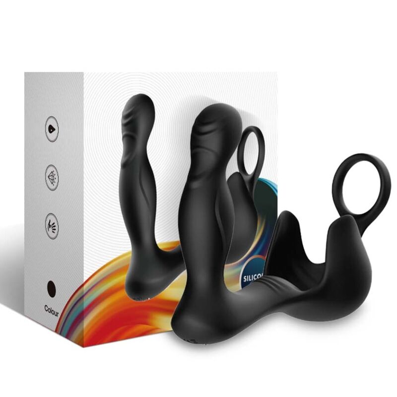 Anal Surround Vibrator &amp; Hodenstimulator &amp; Ring Fernbedienung schwarz