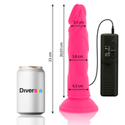 Weicher Dildo mit rosa Vibration 23 cm -o- 4,3 cm