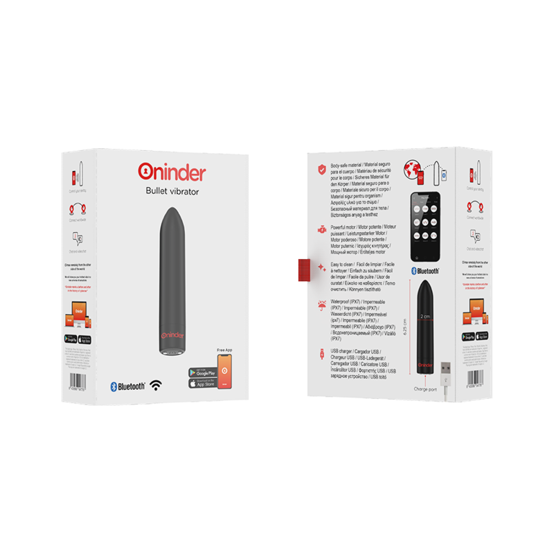 Berlin schwarzer Bullet-Vibrator 9 Modi 8,5 x 2 cm - kostenlose App