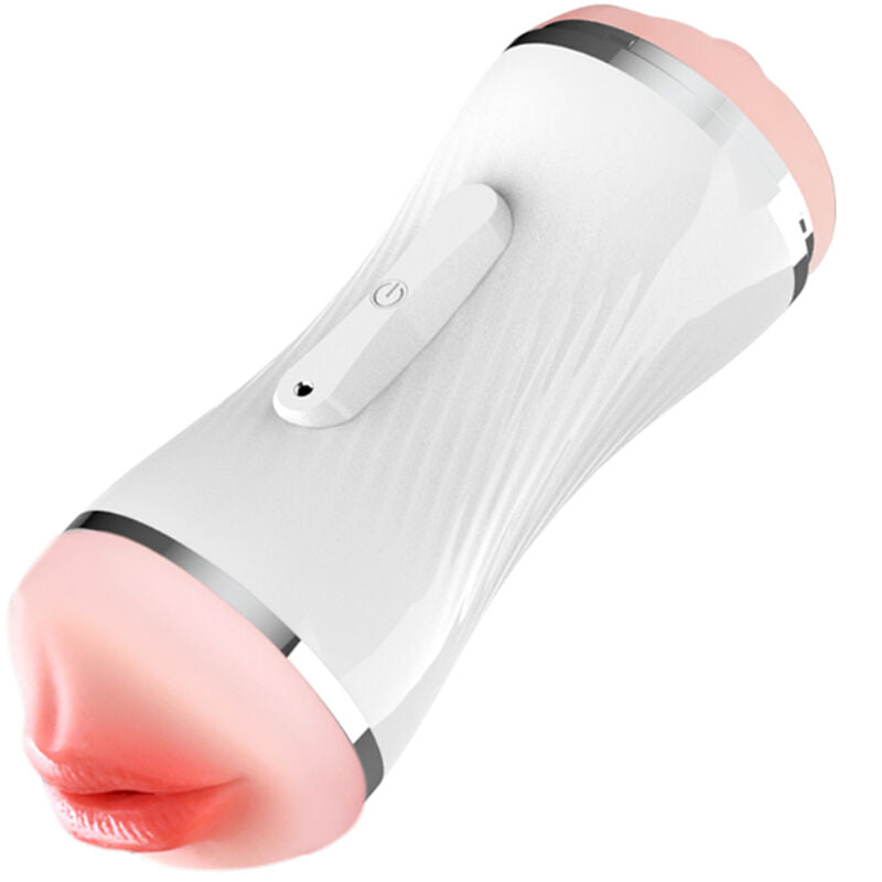 Weißer Doppelvibrator Vagina- und Mundmasturbator