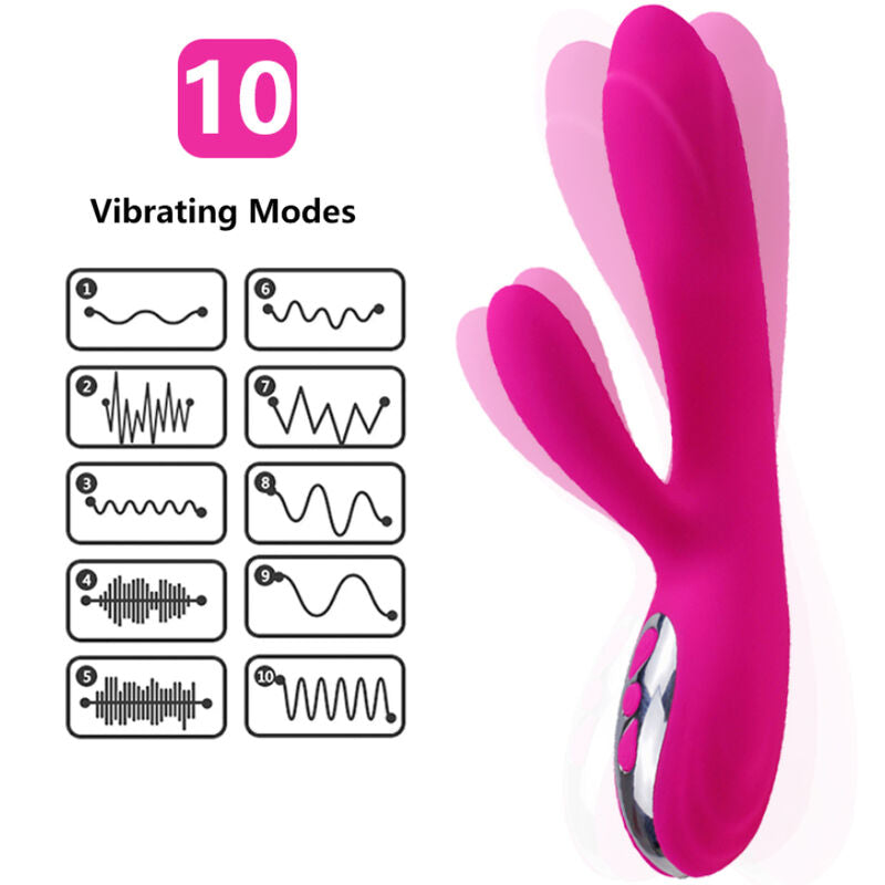 Flexibler Vibrator &amp; Stimulator mit fuchsiafarbenem Wärmeeffekt