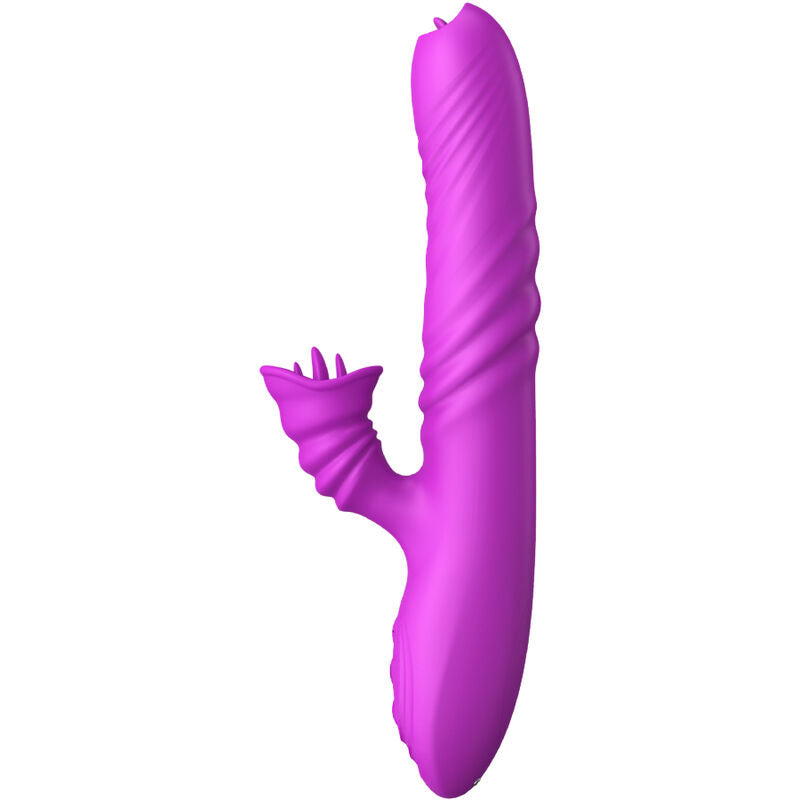 Angelia Multifunktionsvibrator mit Doppelzunge und Wärmeeffekt lila