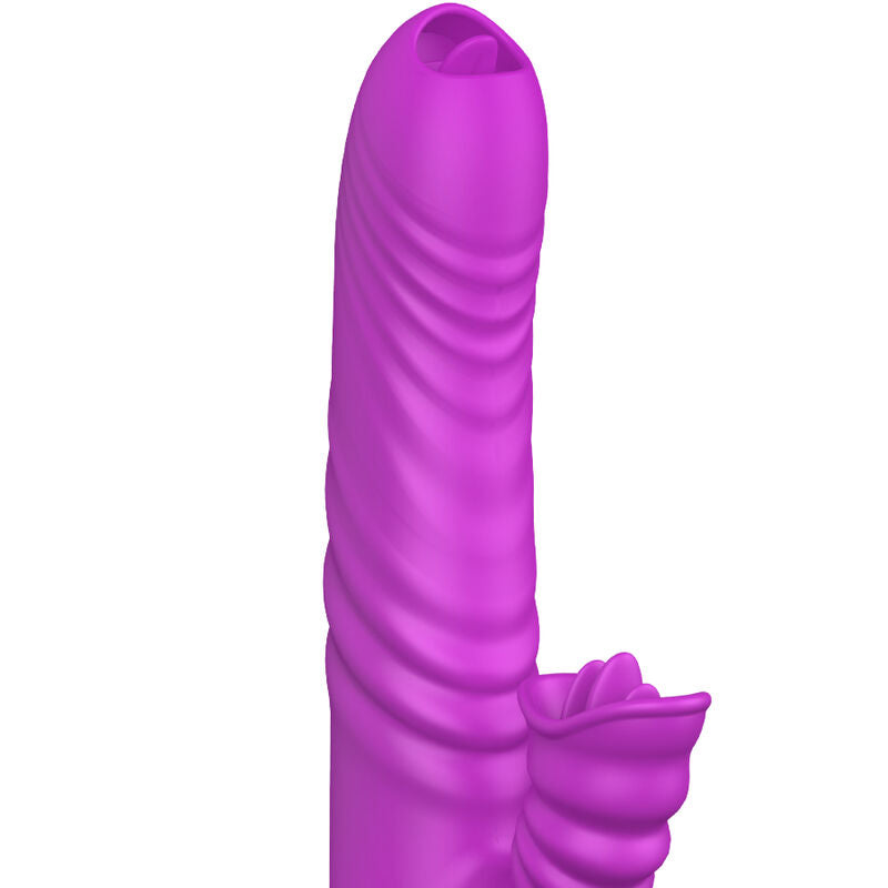 Angelia Multifunktionsvibrator mit Doppelzunge und Wärmeeffekt lila