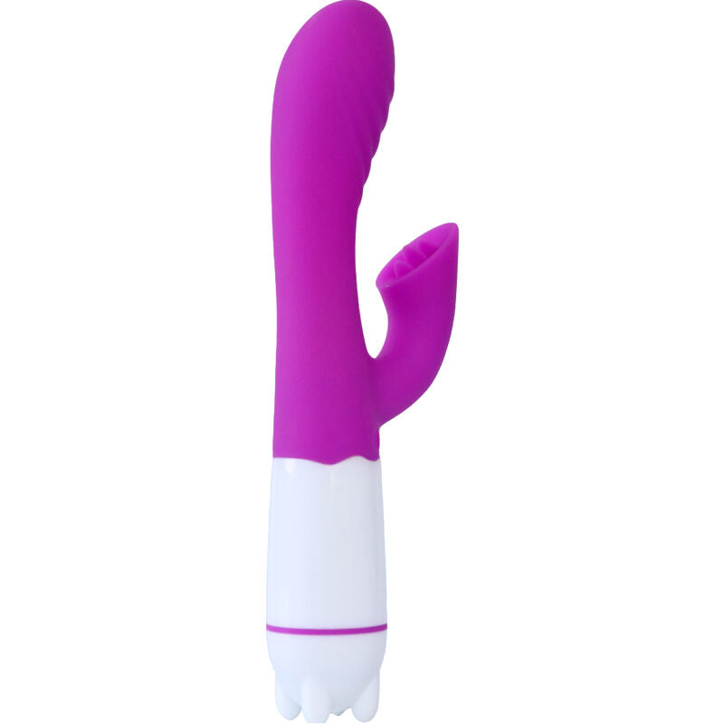 Happy Vibrator &amp; Stimulator mit wiederaufladbarer Zunge, Lila