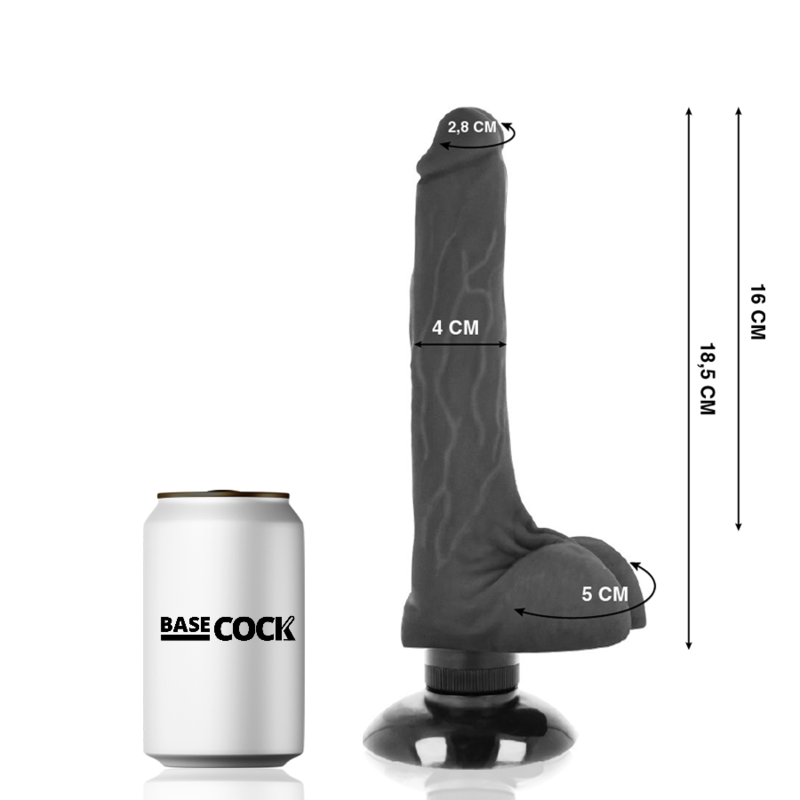 Realistischer Vibrator 2-1 Natur 18,5 cm -o- 4 cm