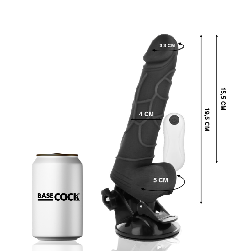 Realistischer Vibrator mit Fernbedienung natur mit Hoden 19,5 cm -o- 4 cm