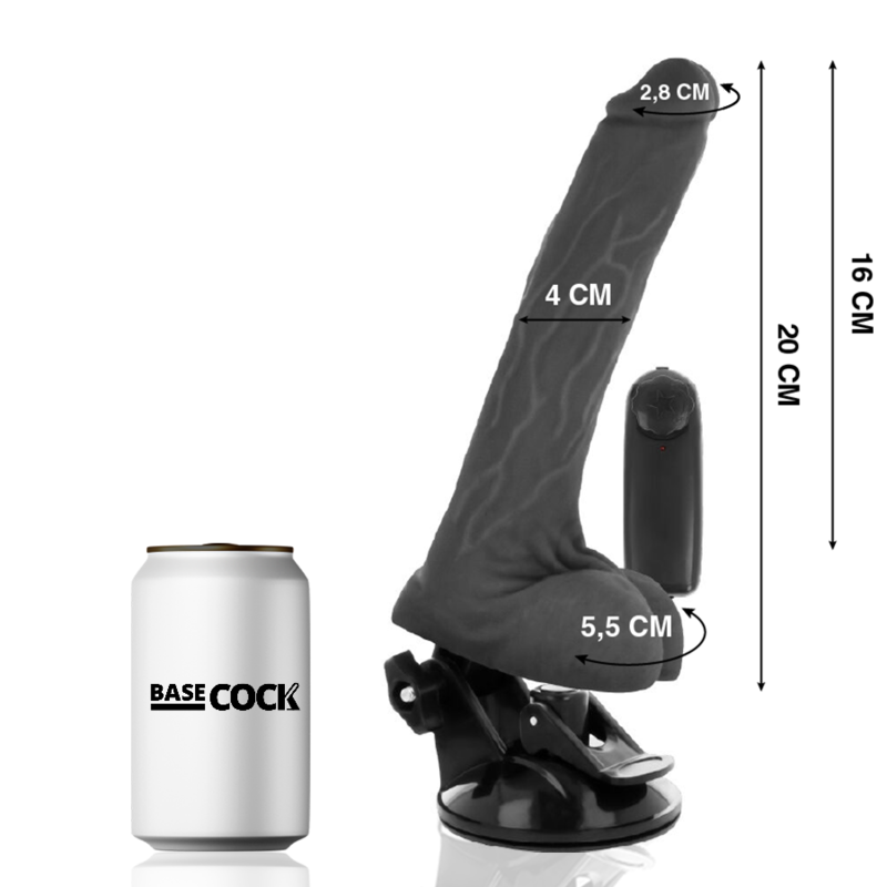 Realistischer Naturvibrator mit Fernbedienung und Hoden 20 cm -o- 4 cm
