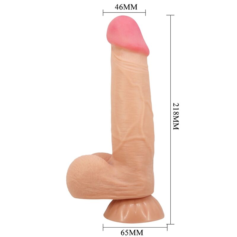 Sliding Skin Series Realistischer Dildo mit Saugnapf Sliding Skin Remote Control, hautfarben, 21,8 cm