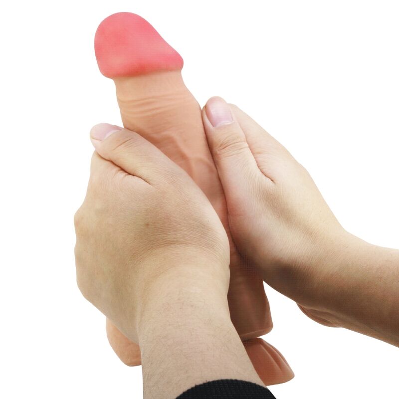 Sliding Skin Series Realistischer Dildo mit Saugnapf Sliding Skin Remote Control, hautfarben, 21,8 cm