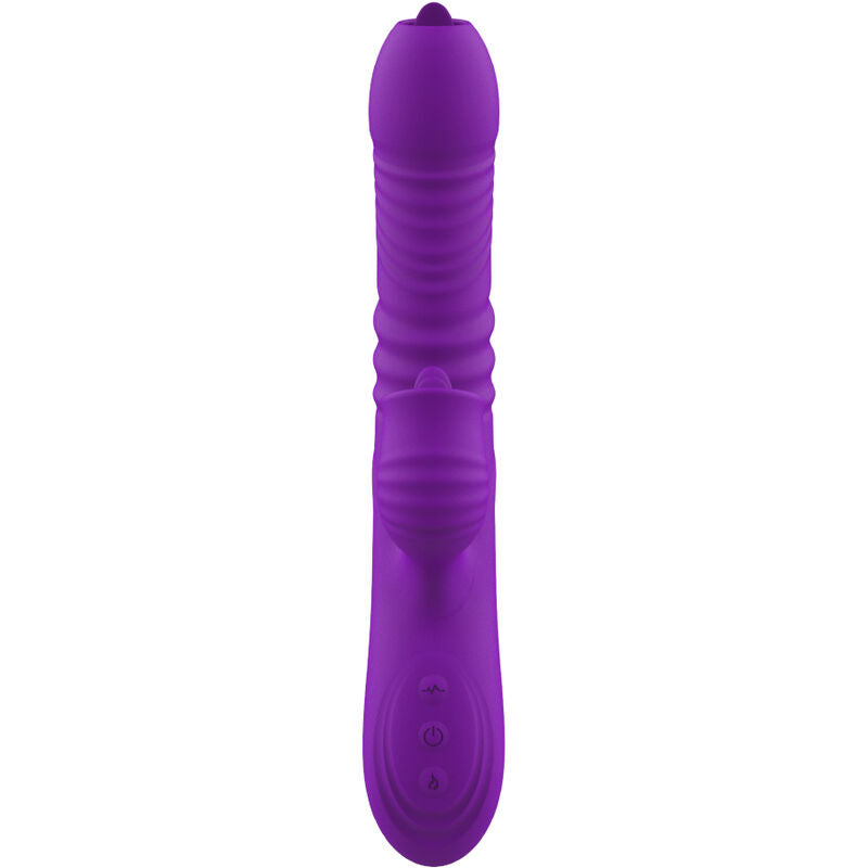 Vollwertiger G-Punkt-Rabbit-Vibrator mit stimulierender Zunge, violetter Wärmeeffekt