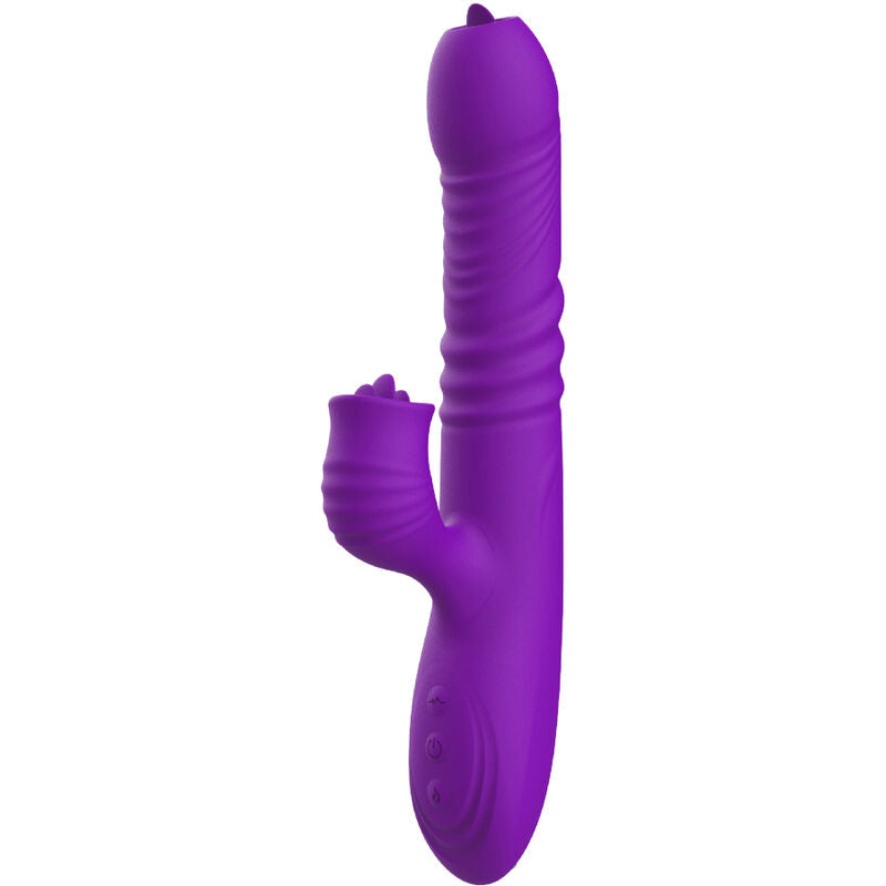 Vollwertiger G-Punkt-Rabbit-Vibrator mit stimulierender Zunge, violetter Wärmeeffekt