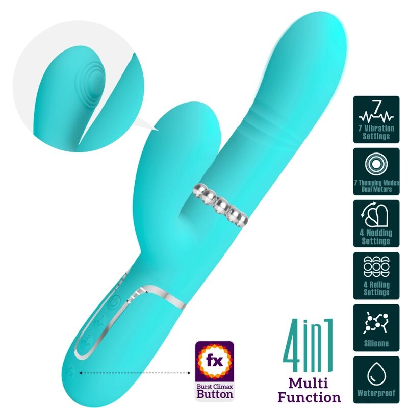 Aquagrüner G-Punkt-Multifunktionsvibrator