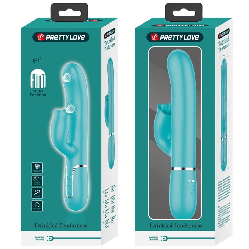 Aquagrüner leckbarer Rabbit-Vibrator