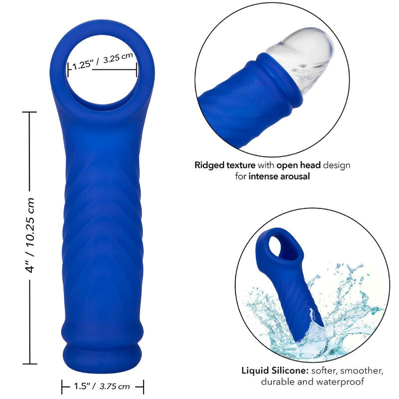 Admiral Penishülle Wave Flüssigsilikon Blau