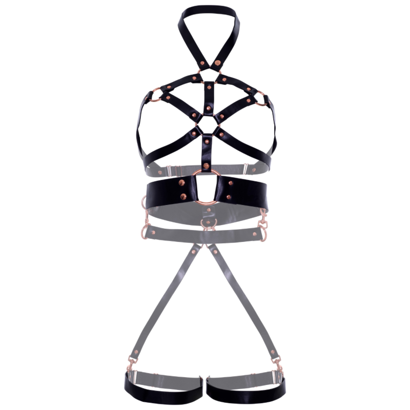 Arnes Body Leder Vegano Agarre Negro S
