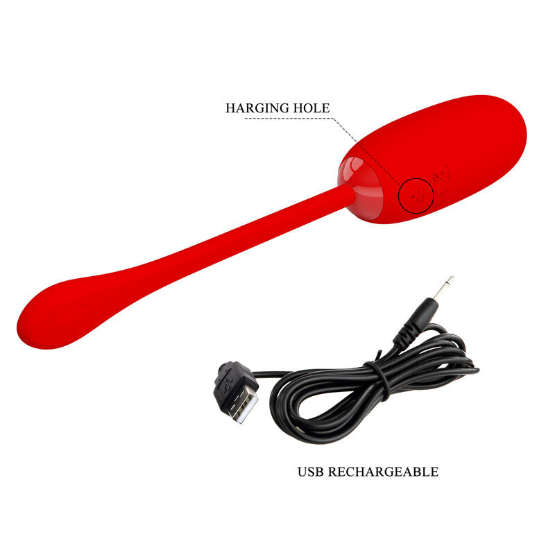 Julius wasserdichtes, wiederaufladbares Vibro-Ei rot