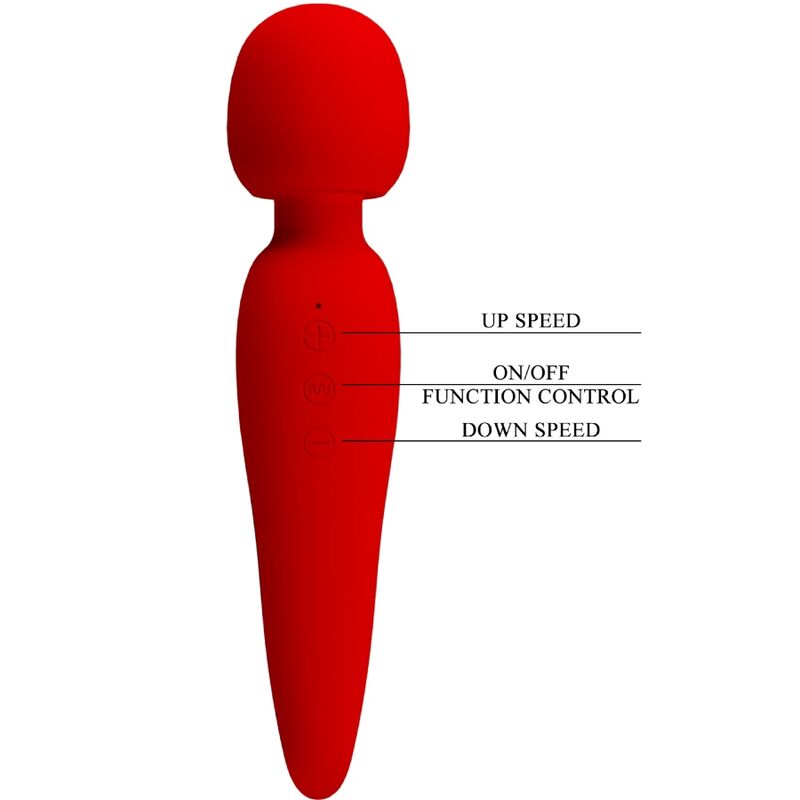 Meredith Massagegerät 12 Vibrationsmodi Rot