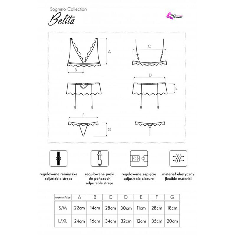 Belita lc 90231 subjekt + panty + leaguero negro s/m