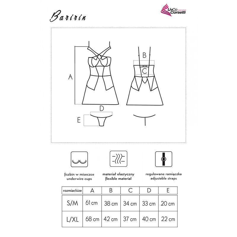 Baririn LC 90633 Falda + Höschen Negro