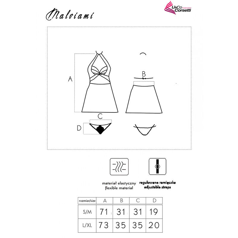 Malviami LC 90625 Falda + Höschen Negro